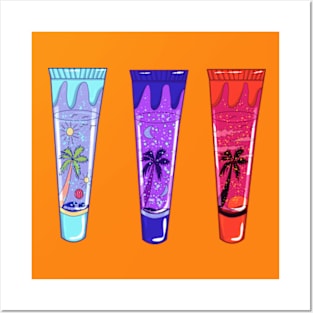 Tropical  lip gloss trio Posters and Art